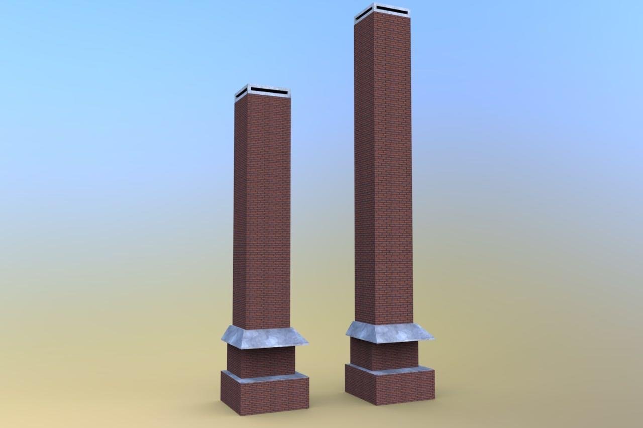 3D design of chimney camouflage towers