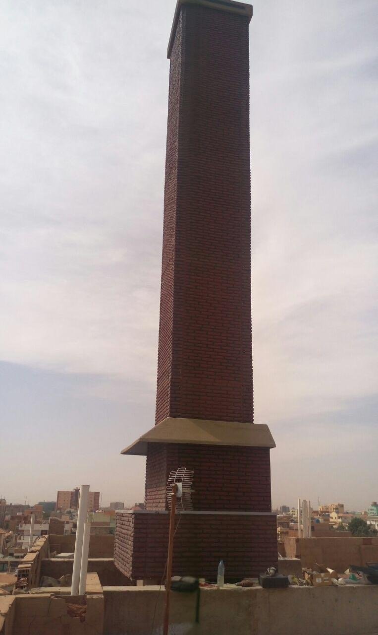 Finished rooftop chimney camouflage tower