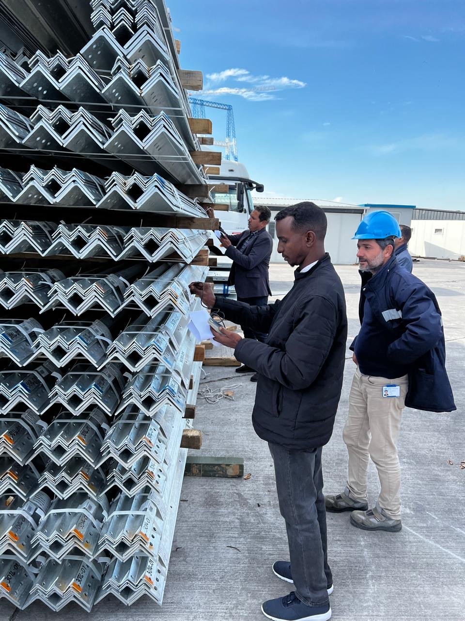 Checking stacked tower angles before shipping