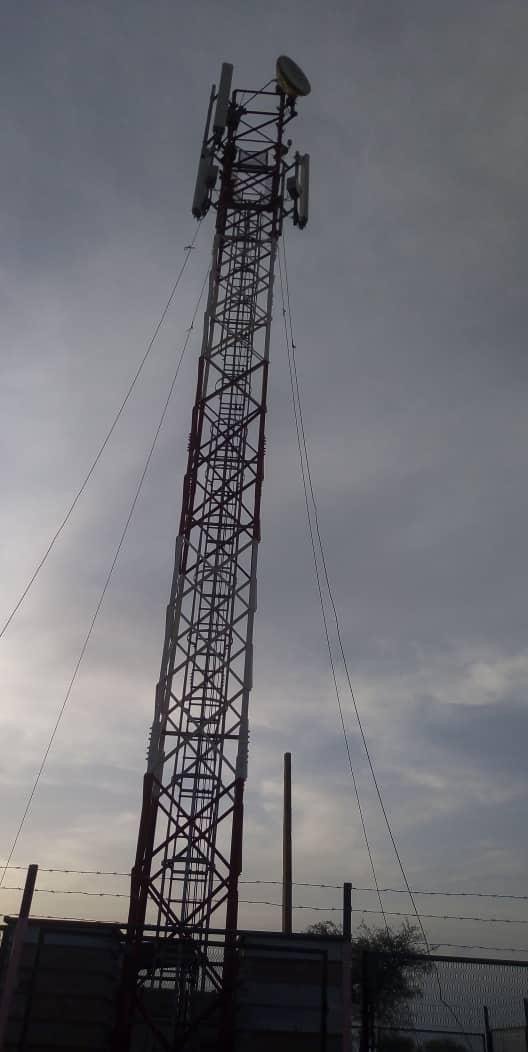Lattice tower at dusk, Sudan